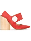 JACQUEMUS red suede Les Chaussures Gros Bouton 120 pumps,173FO0112383266