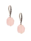 STEPHEN DWECK FREEFORM NUGGET PINK CHALCEDONY AND STERLING SILVER DROP EARRINGS,0400096021554