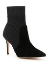 GIANVITO ROSSI SUEDE AND WOOL BOOTIES,G70374 85RIC BLACK