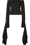 SID NEIGUM OFF-THE-SHOULDER DRAPED STRETCH-JERSEY TOP
