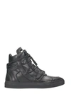 HELMUT LANG HIGH TOP BLACK LEATHER SNEAKERS,8718982