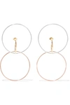 CHARLOTTE CHESNAIS GALILEA SILVER, GOLD AND ROSE GOLD VERMEIL HOOP EARRINGS