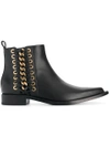 ALEXANDER MCQUEEN BRAIDED CHAIN ANKLE BOOTS,493541WHR5312438168