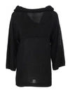 Alberta Ferretti Draped Top In Black