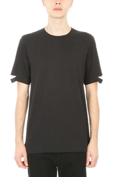 Helmut Lang Standard-fit Cut-sleeve T-shirt In Black