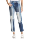7 FOR ALL MANKIND HIGH-RISE STRAIGHT-LEG JEANS IN INDIGO PATCHES,SWRD610IN