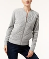 CALVIN KLEIN VELOUR QUILTED BOMBER JACKET, A MACY'S EXCLUSIVE STYLE