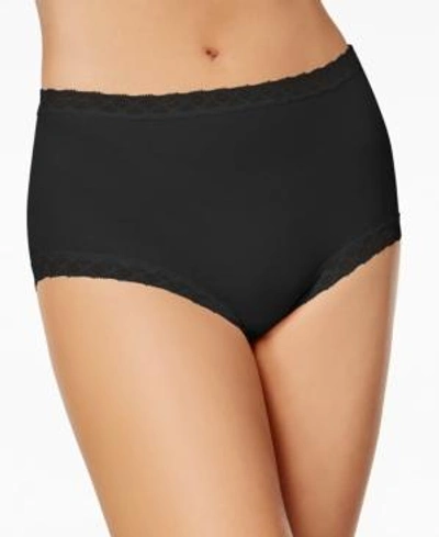 NATORI BLISS LACE-TRIM HIGH RISE COTTON BRIEF 755058