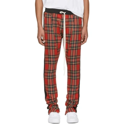Fear Of God Slim-fit Tapered Checked Wool Drawstring Trousers In Red