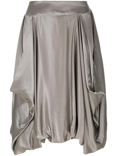 Jw Anderson Asymmetric Satin Skirt In Silver
