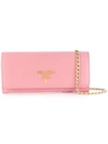 Prada Pink Logo Wallet On Chain Bag