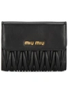 MIU MIU BLACK SMALL MATELASSÉ LEATHER WALLET,5ML010N8812423471