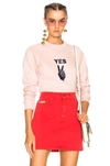 ALEXA CHUNG YES PEACE SIGN FLOCK PRINT SWEATSHIRT,1703 JE16 CO206