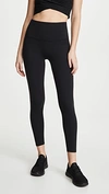Beyond Yoga Caught In The Midi High-waist Space-dye Leggings In Jet Black