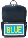 FENDI Blue标语贴花设计背包,7VZ0356C212436232
