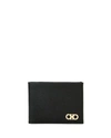 Ferragamo Gancini Bi-fold Leather Wallet In Black