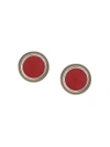 SILHOUETTE SILHOUETTE OVAL EARRINGS - RED,173112318902