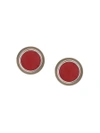 Silhouette Oval Earrings - Red In Red