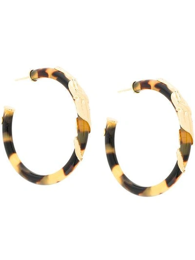 Gas Bijoux Small Cobra Hoop Earrings In Brown
