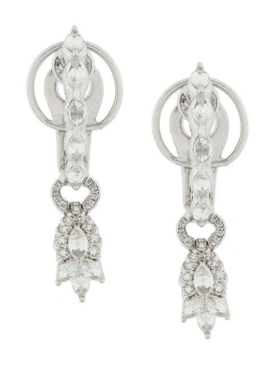 Yeprem 18kt White Gold Diamond Drop Earrings In Metallic