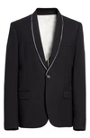THE KOOPLES PIPED SUIT JACKET,HV1534FIT