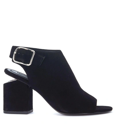 Alexander Wang Nadia Leather Peep-toe Ankle Boots In Nero