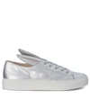 MINNA PARIKKA ALL EARS SILVER LAMINATED LEATHER SNEAKER,ALLEARS-SILVER