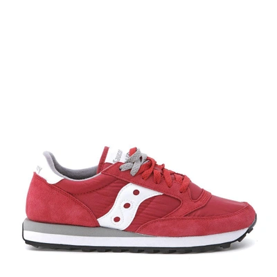 Saucony Jazz Red Suede And Nylon Trainer In Rosso