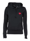 COMME DES GARÇONS PLAY COMME DES GARÇONS LOGO PATCH HOODIE,P1T173 BLACK1