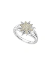 LAGOS STERLING SILVER & 18K GOLD STAR RING WITH DIAMONDS,PROD202600178