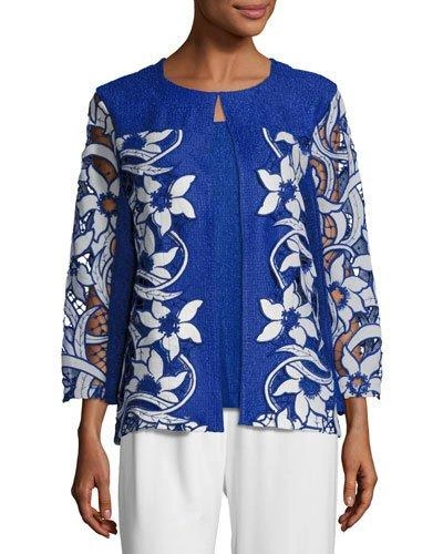 Berek Plus Size Lazer Affair Crinkle Jacket In Cobalt