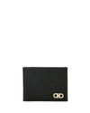 Ferragamo Textured Leather Wallet With Logo In Black