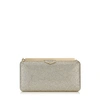 Jimmy Choo Ellipse Glitter Clutch - Beige In Silver