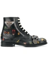 GUCCI QUEERCORE EMBROIDERED BROGUE BOOTS,493491DKG0012430348