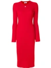 COURRÈGES RIBBED KNITTED DRESS,417ML05M00612295427