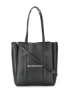 BALENCIAGA BLACK EVERYDAY SMALL LEATHER TOTE BAG,489813D6W2N12372944