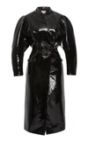 CHRISTOPHER KANE DOUBLE BREASTED PATENT LEATHER COAT,517968ULH02