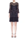 NEEDLE & THREAD 'Dragonfly' embellished floral embroidery mesh dress