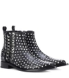 ALEXANDER MCQUEEN Braided Chain leather ankle boots,P00281077