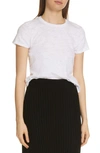 Atm Anthony Thomas Melillo Slub Jersey With Foil Schoolboy Short Sleeve Crew Neck Tee In White