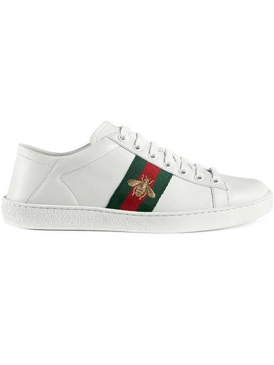 Gucci White Ace Leather Sneakers