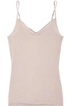 HANRO SATIN-TRIMMED MERCERIZED COTTON CAMISOLE