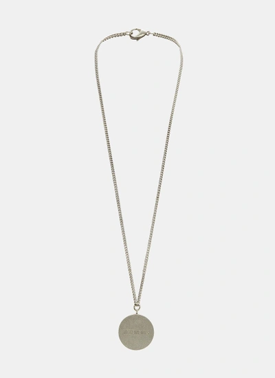 Vetements Monogram Grinder Necklace In Silver