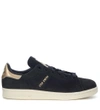 ADIDAS ORIGINALS STAN SMITH BLACK NUBUCK AND GOLDEN LEAF SNEAKER,BY9919