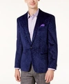 BEN SHERMAN MEN'S SLIM-FIT PURPLE TEXTURED VELVET DINNER JACKET