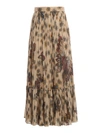 VALENTINO BUTTERFLY PRINT PLEATED SKIRT,8793178