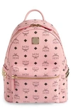 MCM SMALL STARK SIDE STUD COATED CANVAS BACKPACK - PINK,MMK7AVE37