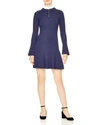 SANDRO GLACEN KNIT SKATER DRESS,R2008H