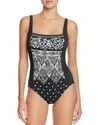 GOTTEX STAR FAME SQUARE NECK ONE PIECE SWIMSUIT,17SF172U