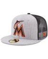 NEW ERA MIAMI MARLINS NEW SCHOOL MESH 59FIFTY FITTED CAP
